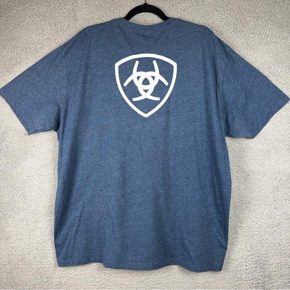 Ariat Shirt Corps Sailor Mens XXL Blue Heather Graphic Short Sleeve T-Shirt - Picture 2 of 6